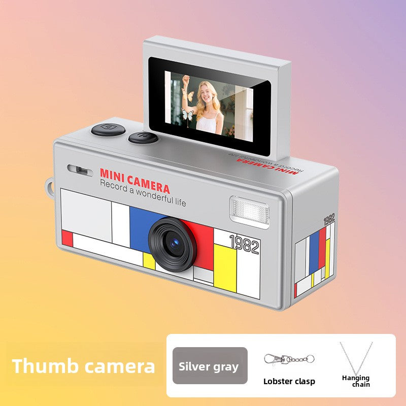 Mini Handheld Flip Camera — Retro Digicam with Flash