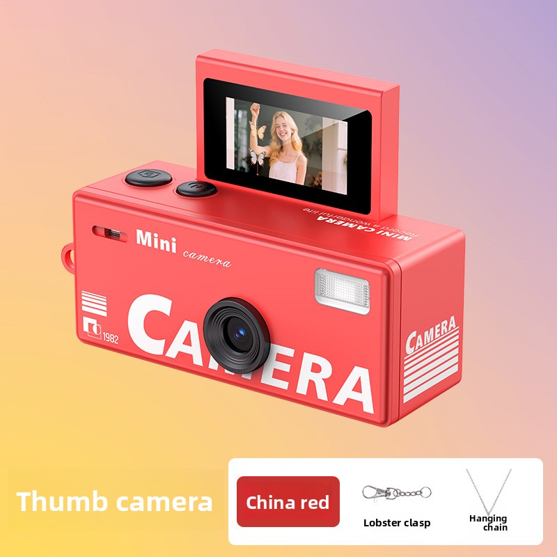 Mini Handheld Flip Camera — Retro Digicam with Flash