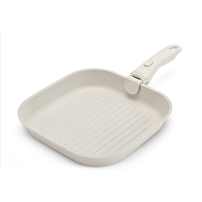 Detachable Handle Cookware Set — Cream Stone-Look Nonstick