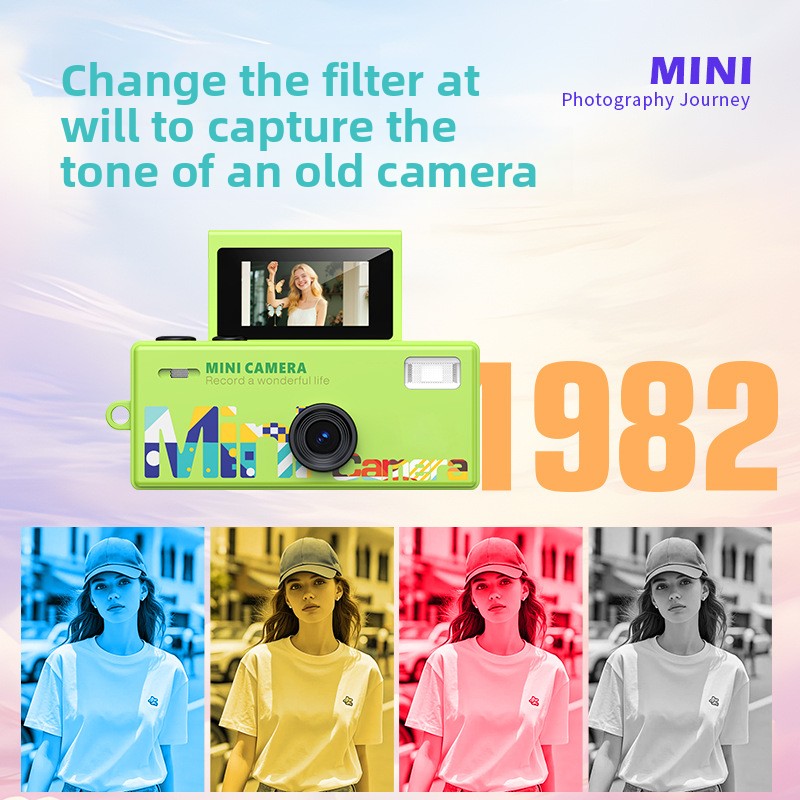 Mini Handheld Flip Camera — Retro Digicam with Flash