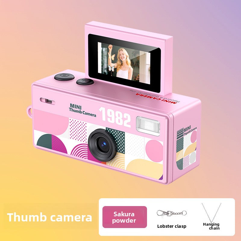 Mini Handheld Flip Camera — Retro Digicam with Flash