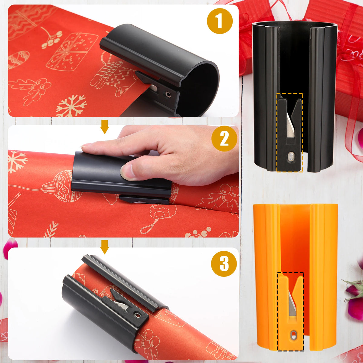 HORN Sliding Wrapping Paper Cutter - In Use