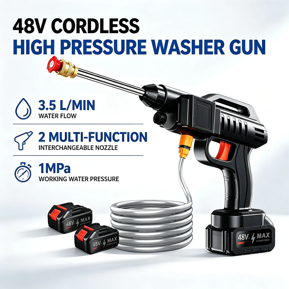 Cordless High Pressure Washer Gun
