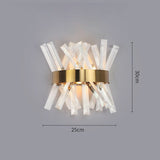 Crystal sconce dimensions: 25cm wide, 30cm tall