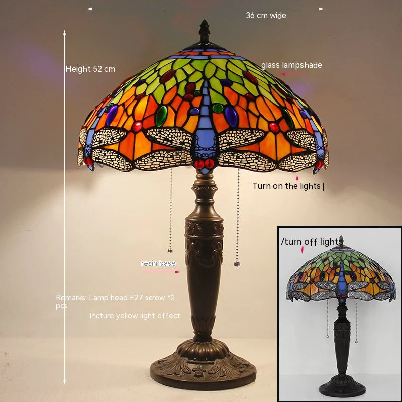 Tiffany dragonfly lamp dimensions and pull-chain switch