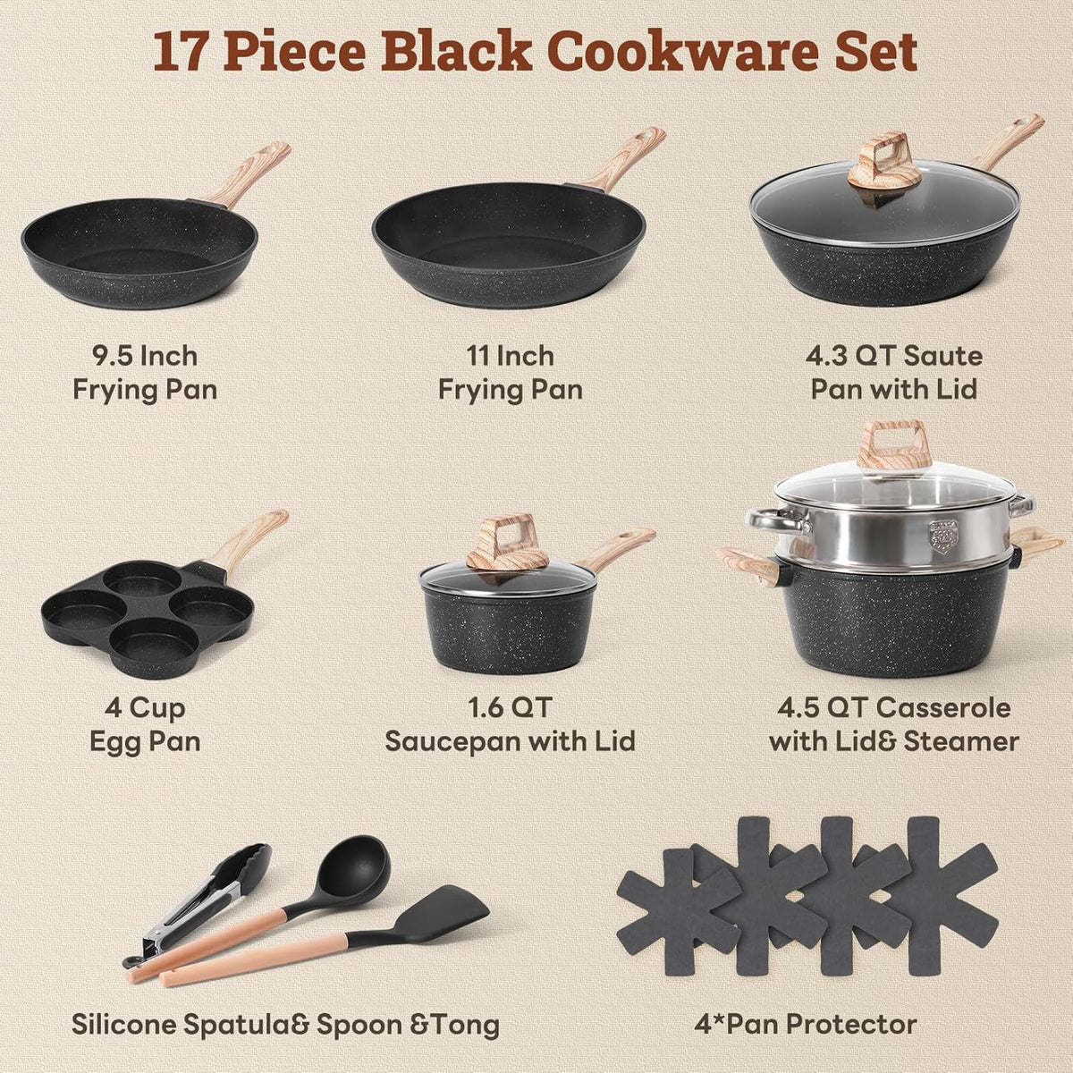 Best-selling Non-stick Mica Stone Cookware