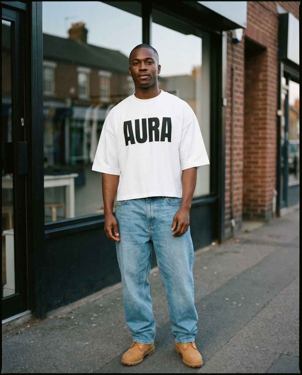 aura-wide crop-men worn