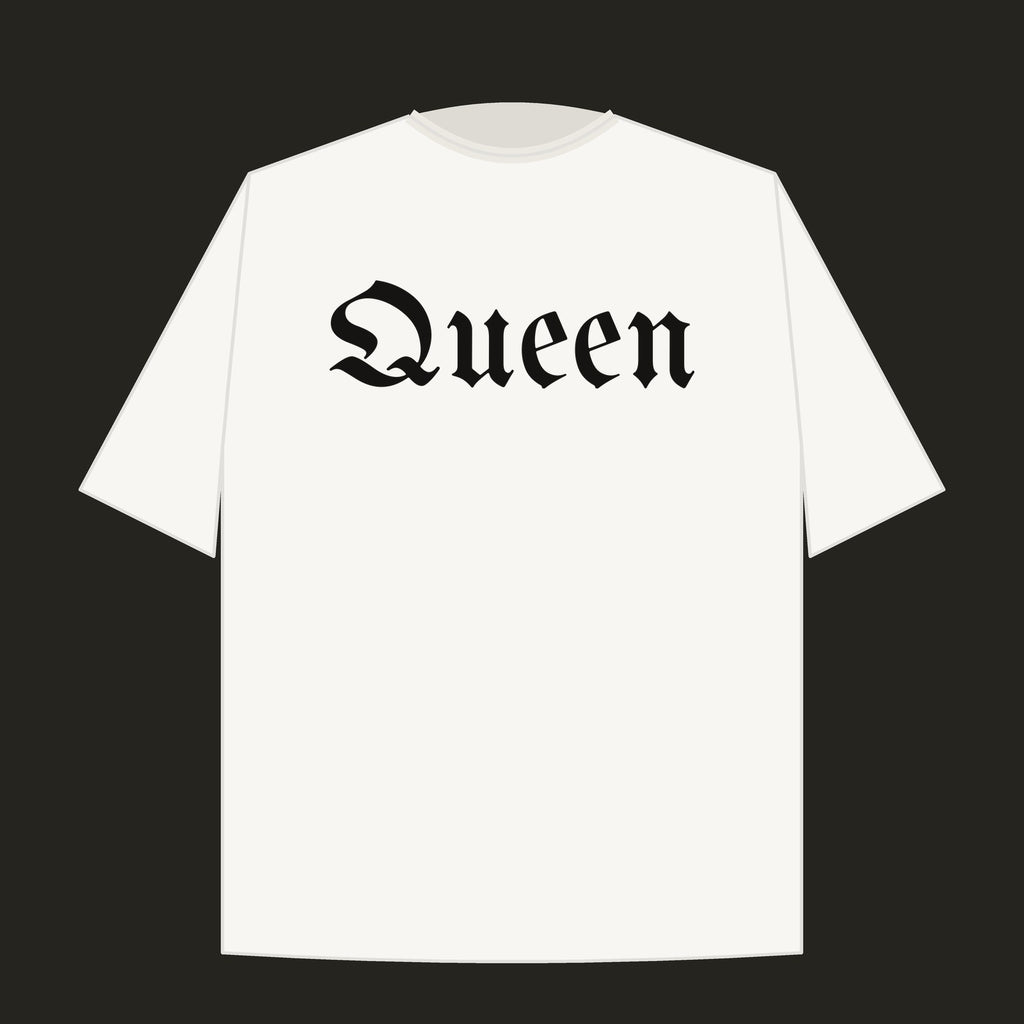 queen oversized worn