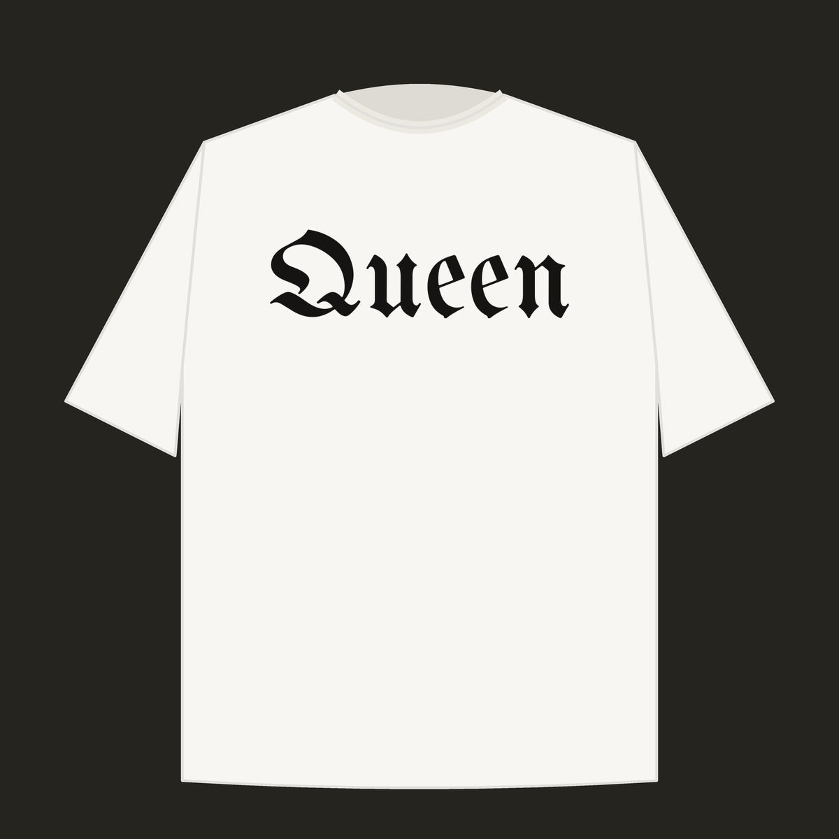 queen oversized worn
