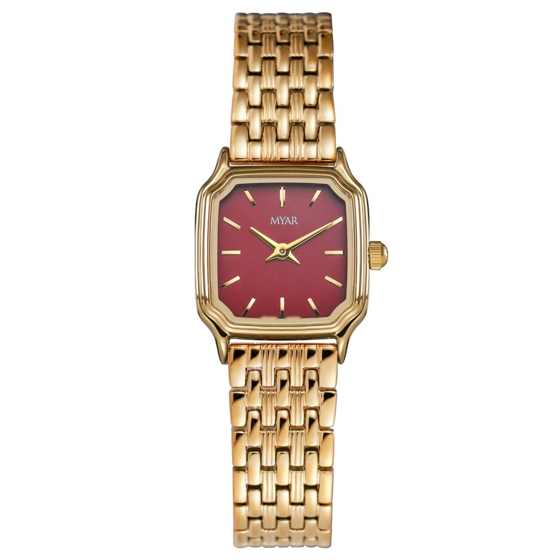 Cherry red dial, front view