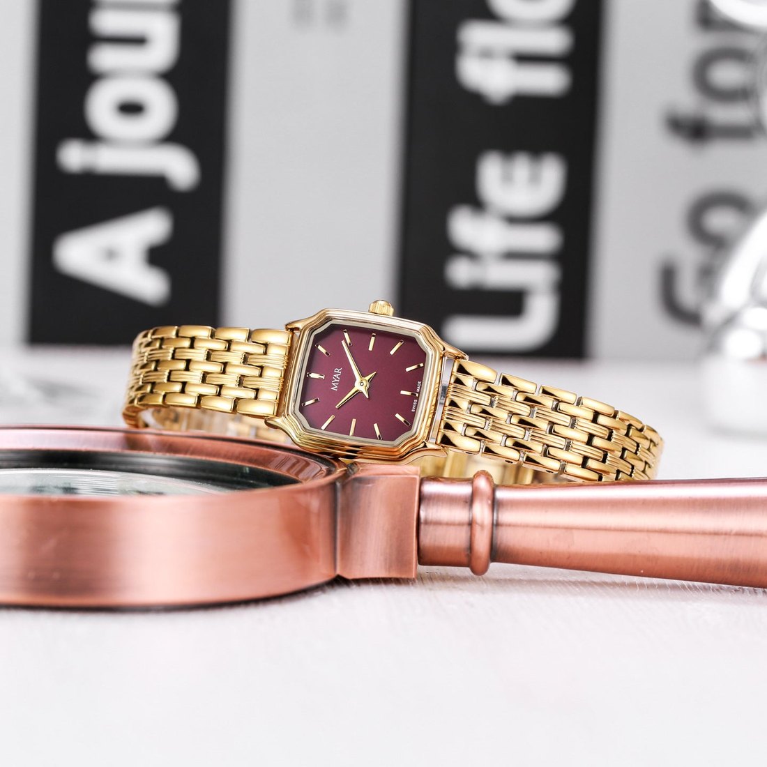 The watch on a copper tray