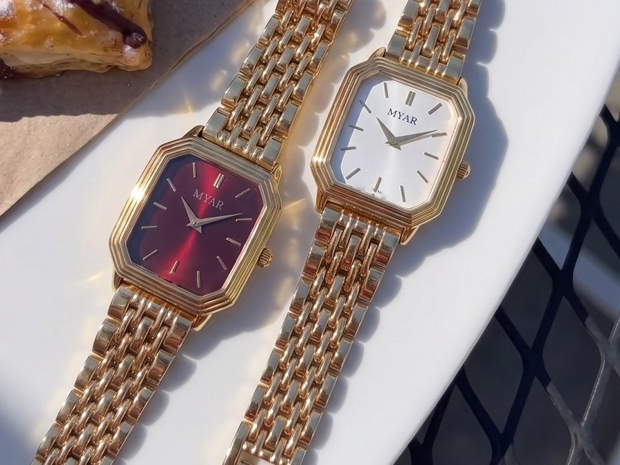 A customer wearing the watch
