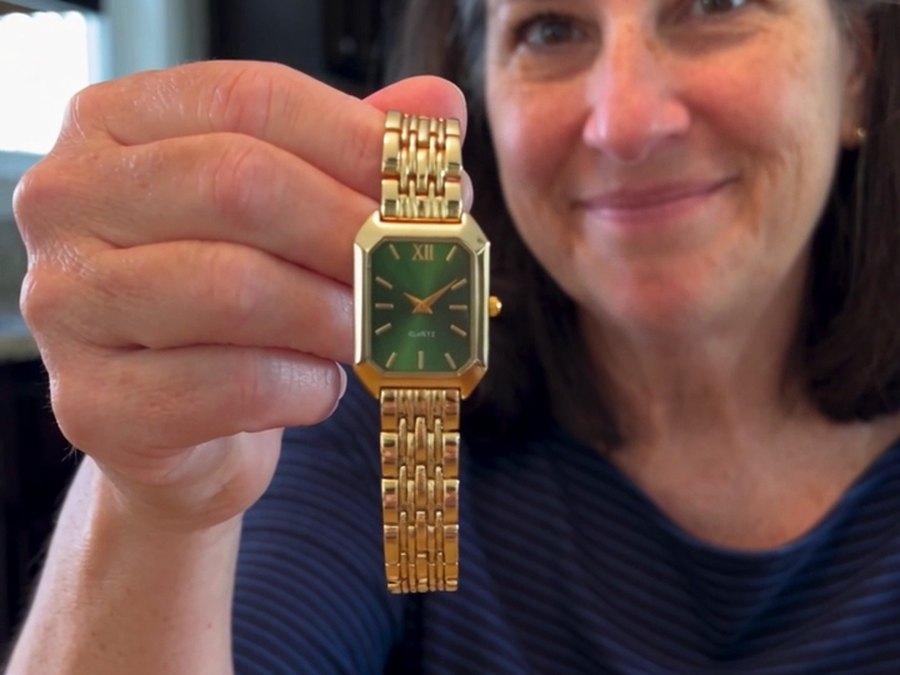 A customer wearing the watch