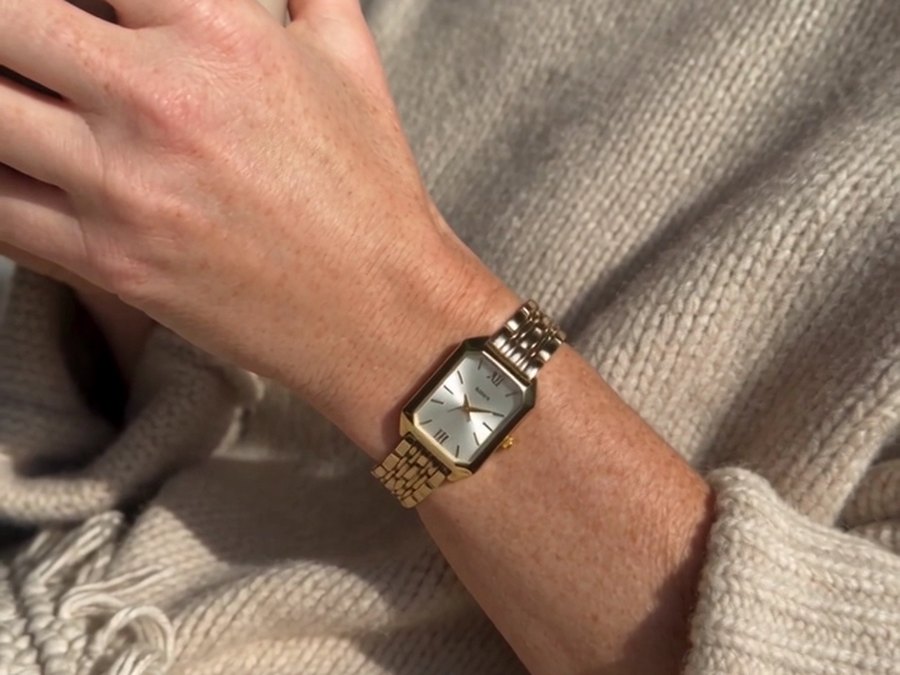 A customer wearing the watch